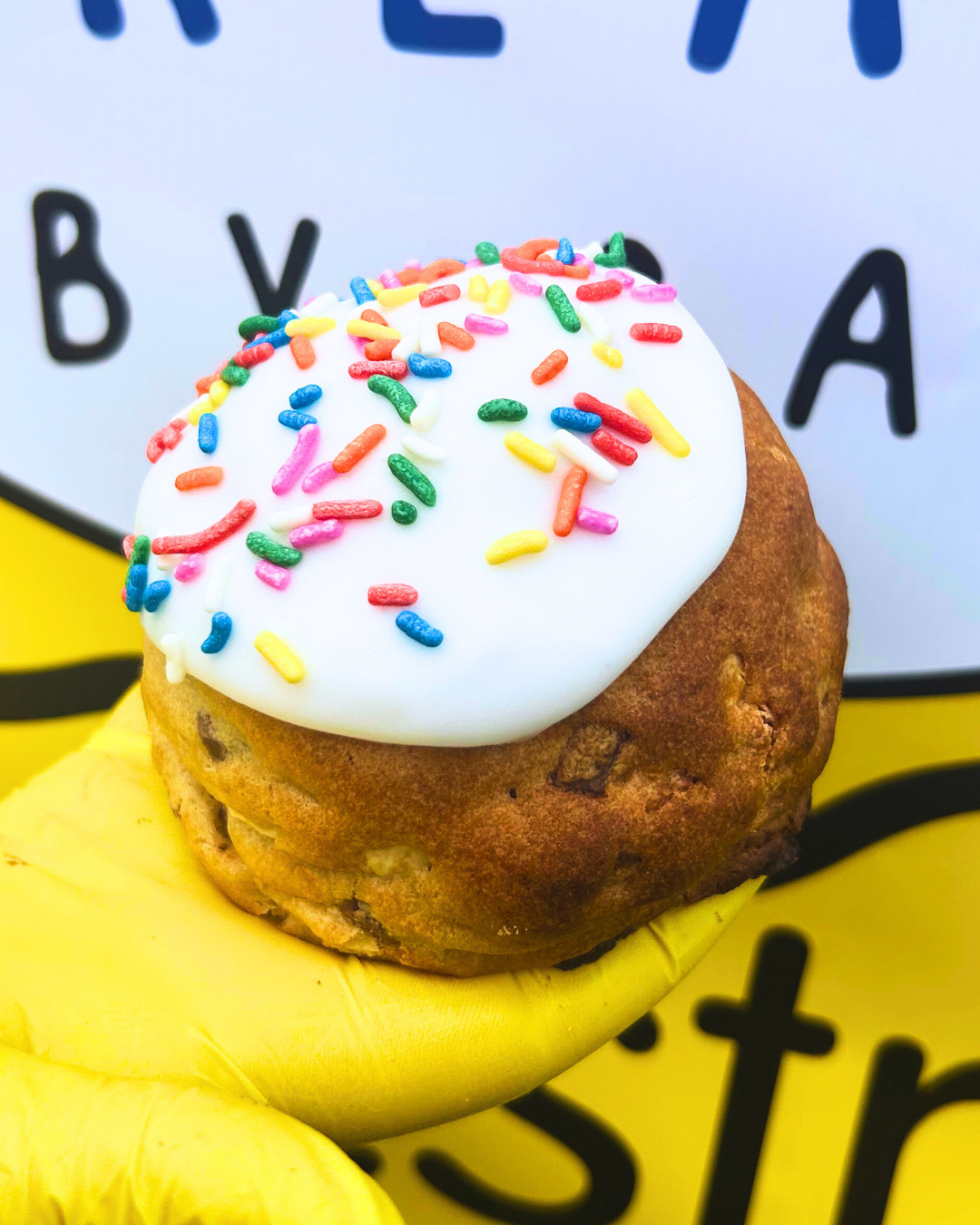 Birthday cake stuffed cookie