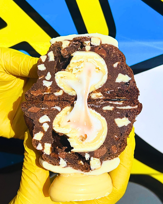 White cream egg stuffed cookie
