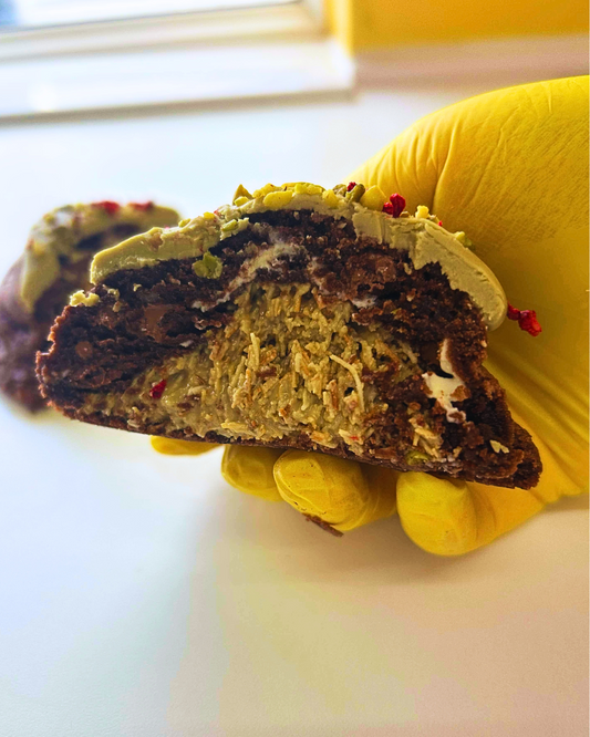 Pistachio Kanafa Stuffed Cookie