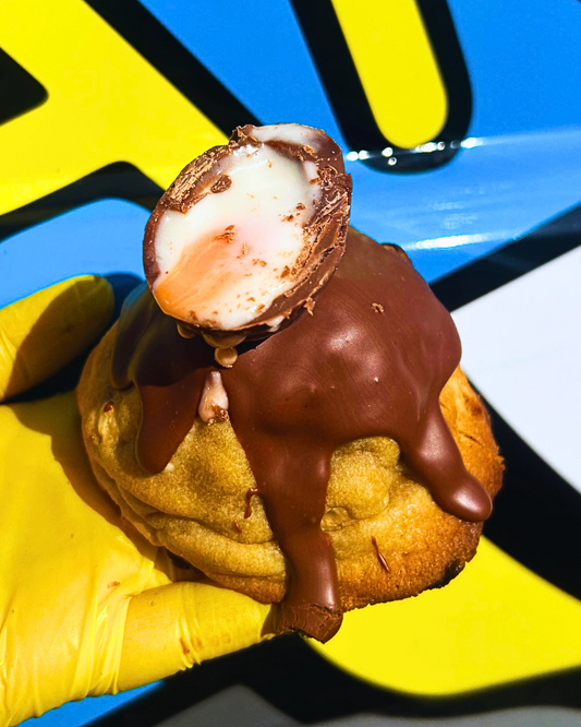 Cream egg stuffed cookie