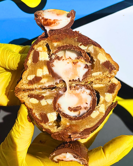 Cream egg stuffed cookie