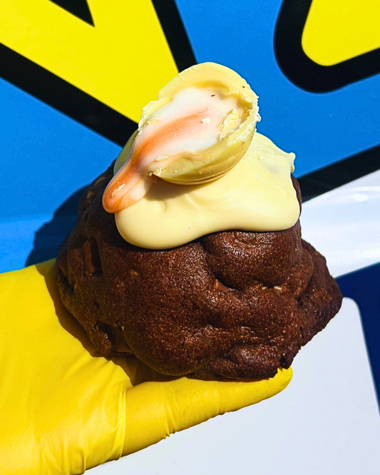 White cream egg stuffed cookie